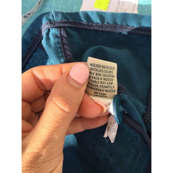 L.l.bean womens fabric jacket size small button blue turquoise 100% Pima cotton - Picture 12 of 13